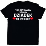 Koszulka Tak wygląda najlepszy dziadek na świecie z serduszkami