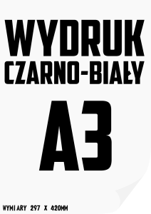 Wydruk czarnobiały - A3