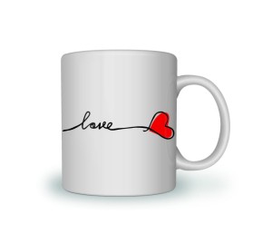 Kubek LOVE z serduszkiem