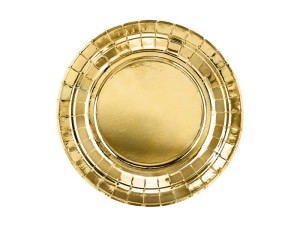 Talerzyki urodzinowe złoty metaliczny 18cm 6szt