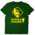koszulka wędkarska uwaga wędkarz zielona