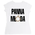 koszulka panna młoda z pierścionkiem biała