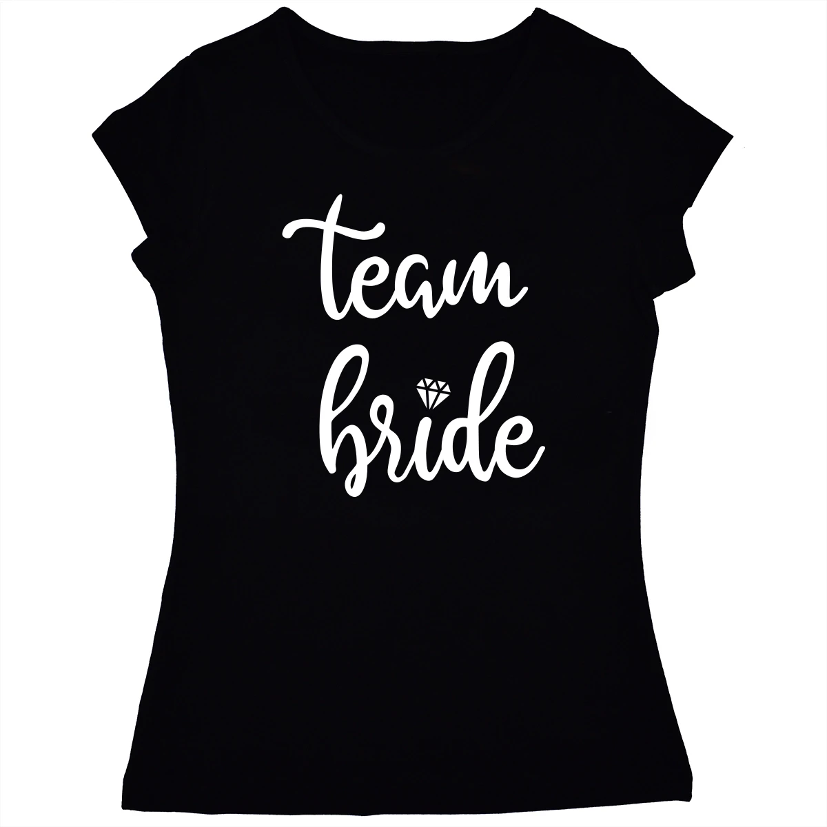 koszulka team bride czarna z diamentem
