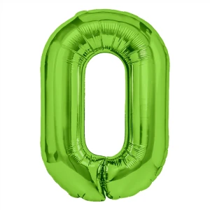 Balon foliowy Cyfra 0, 100cm, zielony XL