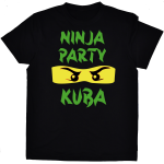 Koszulka urodzinowa NINJA PARTY z imieniem - ZIELONY NINJA