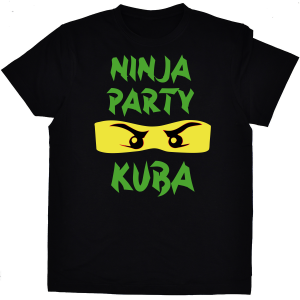 Koszulka urodzinowa NINJA PARTY z imieniem - ZIELONY NINJA