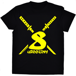 Koszulka 8 urodziny NINJA - z mieczami