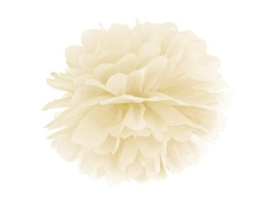 Pompon bibułowy kremowy 35cm