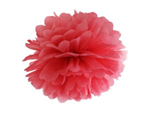 Pompon bibułowy czerwony 25cm