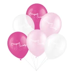 Balony na Chrzest Święty 30cm 6szt różowe