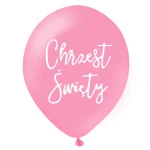 Balony na Chrzest Święty różowe 30cm 6szt