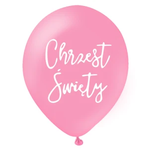 Balony na Chrzest Święty różowe 30cm 6szt