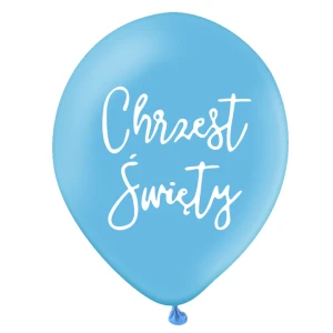 Balony na Chrzest Święty niebieskie 30cm 6szt