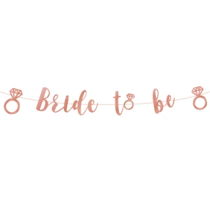 Baner Bride to be rose gold napis 150 cm