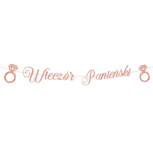 Baner Wieczór Panieński rose gold napis 150 cm