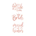 Tatuaże zmywalne Bride to Be rosegold 13 szt