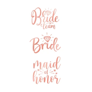 Tatuaże zmywalne Bride to Be rosegold 13 szt