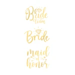 Tatuaże zmywalne Bride to Be złote 13 szt