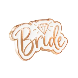 Przypinka emaliowana Bride różowe złoto
