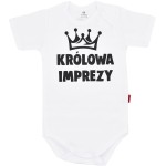 Body dziecięce KRÓLOWA IMPREZY - czarny nadruk