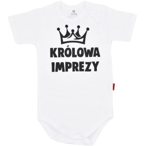 Body dziecięce KRÓLOWA IMPREZY - czarny nadruk