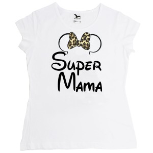 Koszulka Super Mama z uszami myszki