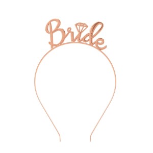 Opaska  BRIDE Panna Młoda różowe złoto metalowa