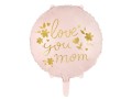 Balon foliowy "Love you mom", 45 cm, różowy