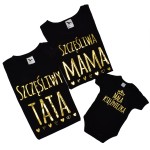 Zestaw koszulek Szczęśliwa rodzina mama, tata i mała księżniczka