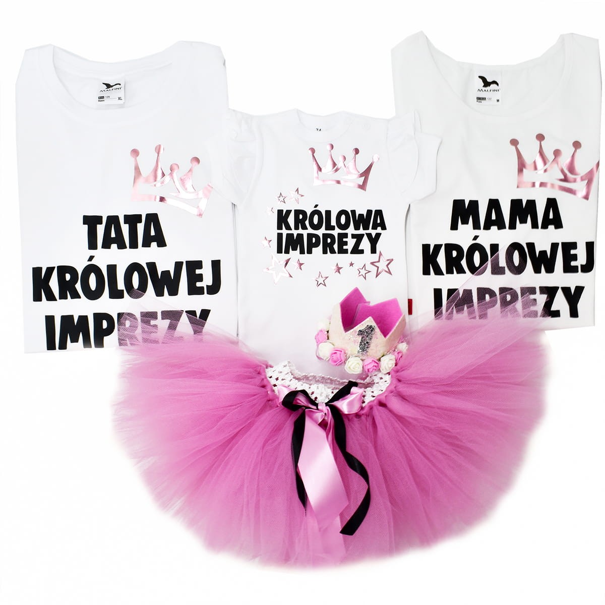 Zestaw urodzinowy mama, tata córka - Królowa Imprezy