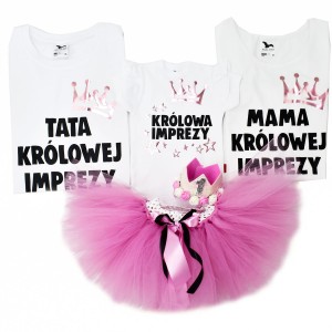 Zestaw urodzinowy mama, tata córka - Królowa Imprezy