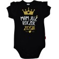 czarne body z falbanką z napisem mam już roczek
