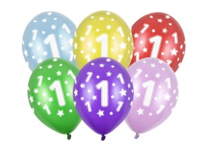 Balon z cyferką 1, 30cm - 1szt