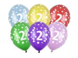 Balon z cyferką 2, 30 cm – 1 szt.
