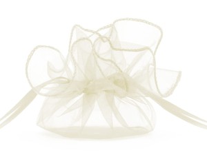 Woreczki z organzy, kremowy, 25cm