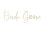 Zawieszki na krzesła - Bride Groom, naturalne drewno