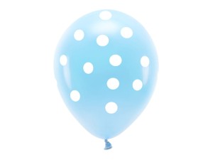 Balony Eco 33 cm pastelowe, Kropki, błękit