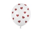 Balony 30cm, Serduszka, Pastel Pure White