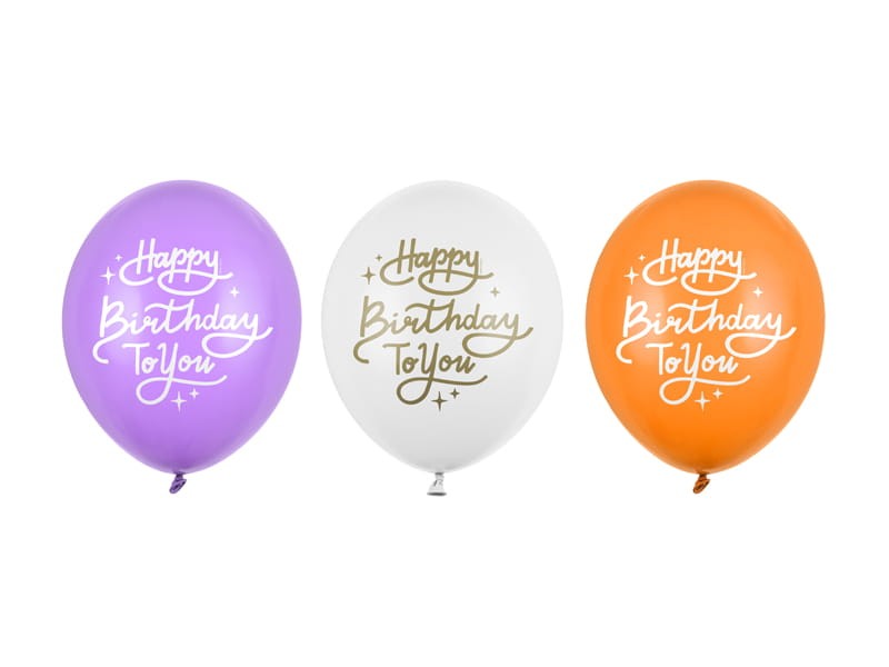 Balony 30 cm, Happy Birthday To You, mix