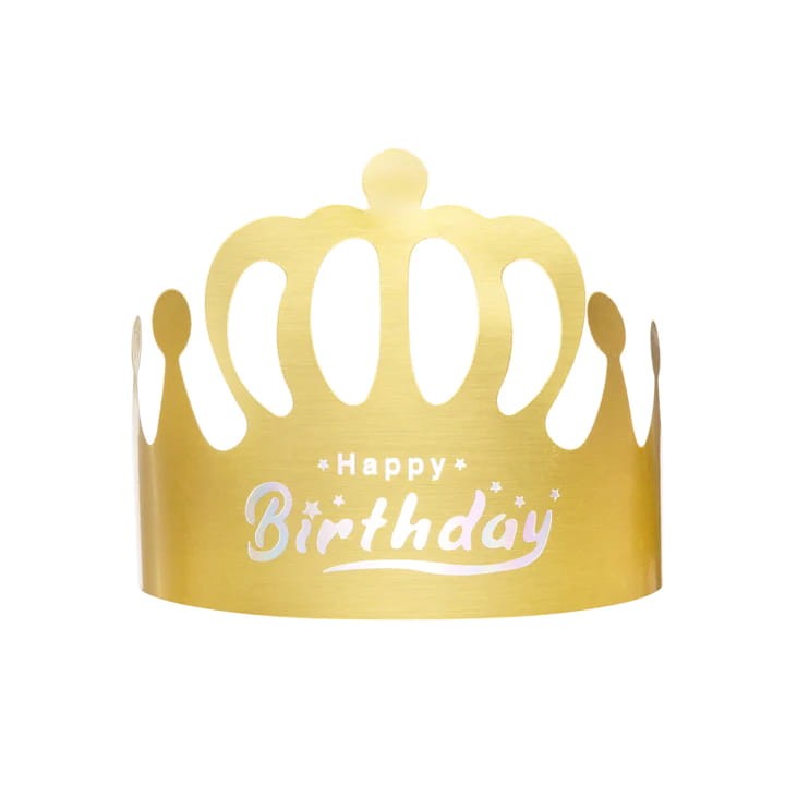 Korona papierowa Happy Birthday złota