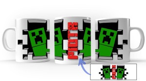 Kubek w stylu Creeper + imię