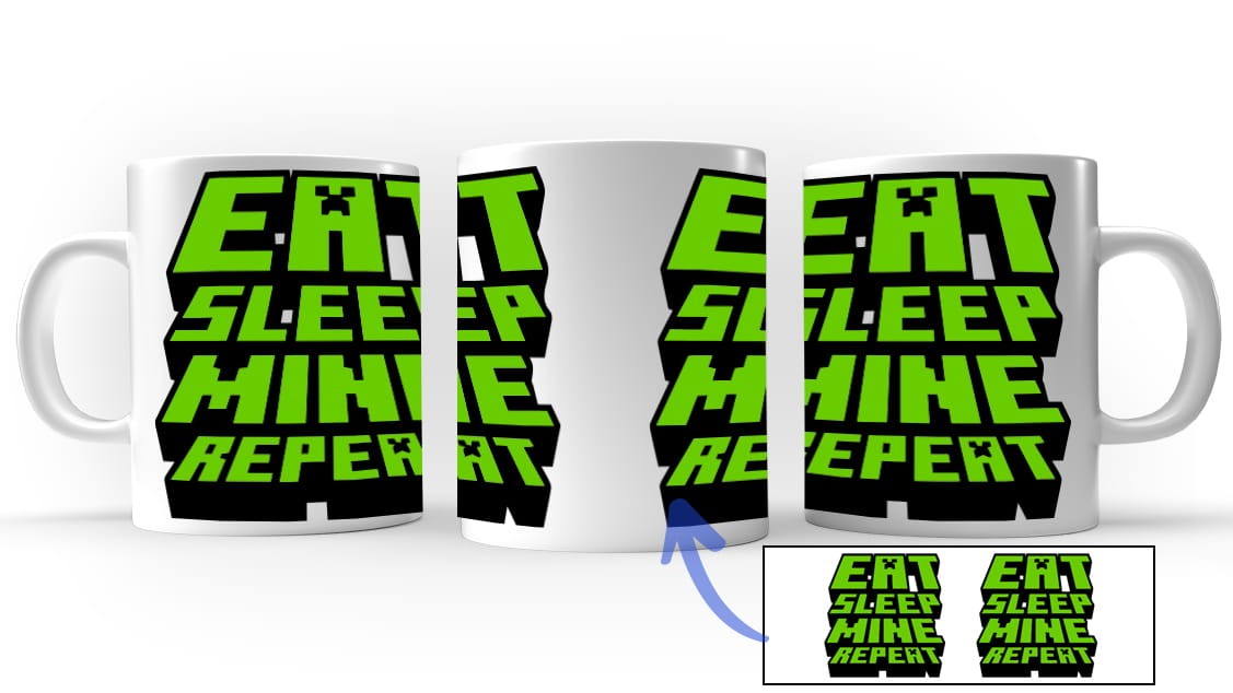 Kubek w stylu Minecraft Eat Sleep Mine Repeat