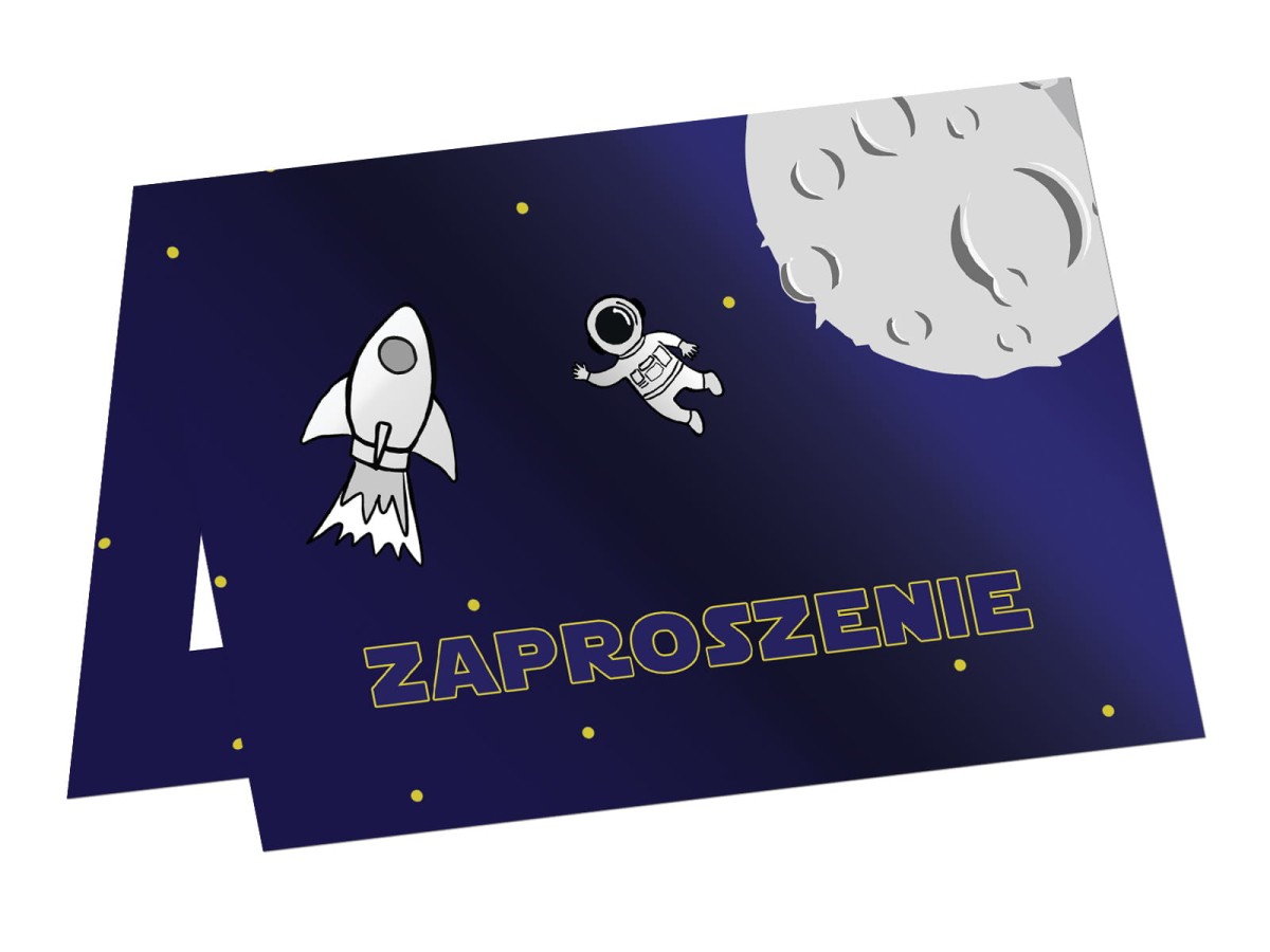 Zaproszenie urodzinowe Kosmos - 6 szt