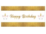 Plakat Happy Birthday Piękny Jednorożec - 70x33 cm