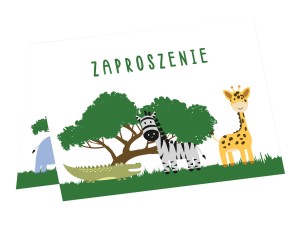 Zaproszenia urodzinowe Safari - 6 szt ZOO