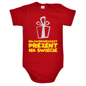 Czerwone body dziecięce NAJWSPANIALSZY PREZENT NA ŚWIECIE (1)