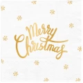 Serwetki Merry Christmas białe 10szt.