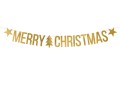 Baner Merry Christmas, złoty, 10,5x150cm