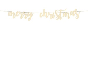 Drewniany baner Merry Christmas, 87x17cm