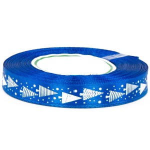 Wstążka satynowa niebieska 12mm 23m choinki święta